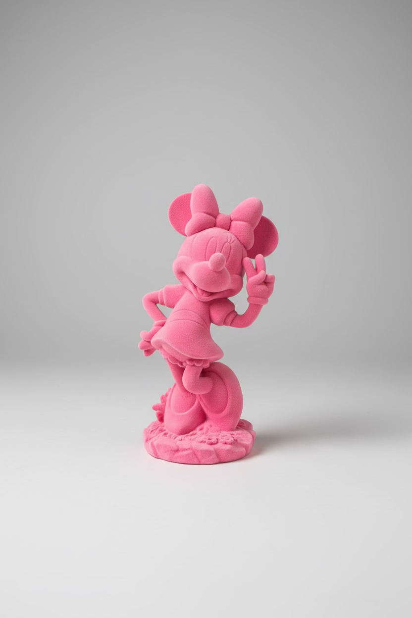 Disney Minnie Mouse Garden Statue Pink Edition - Peace Sign