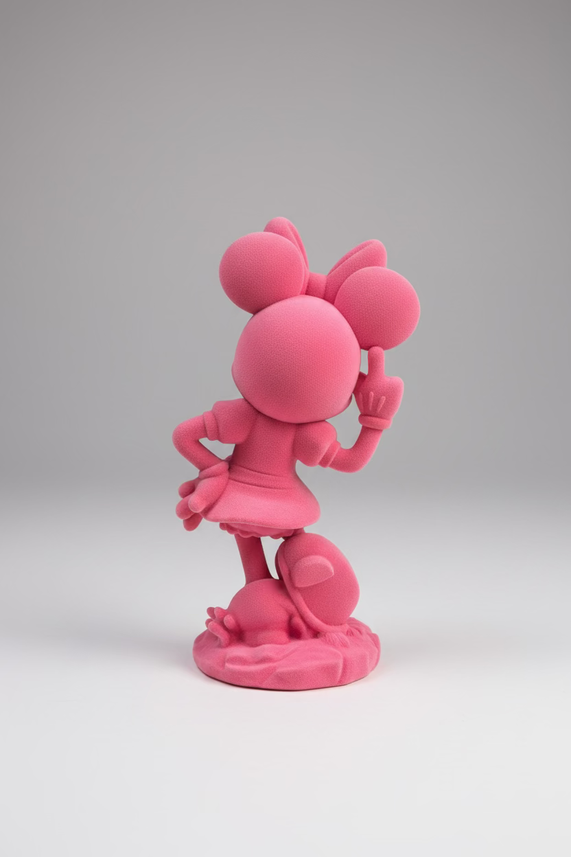 Disney Minnie Mouse Garden Statue Pink Edition - Peace Sign
