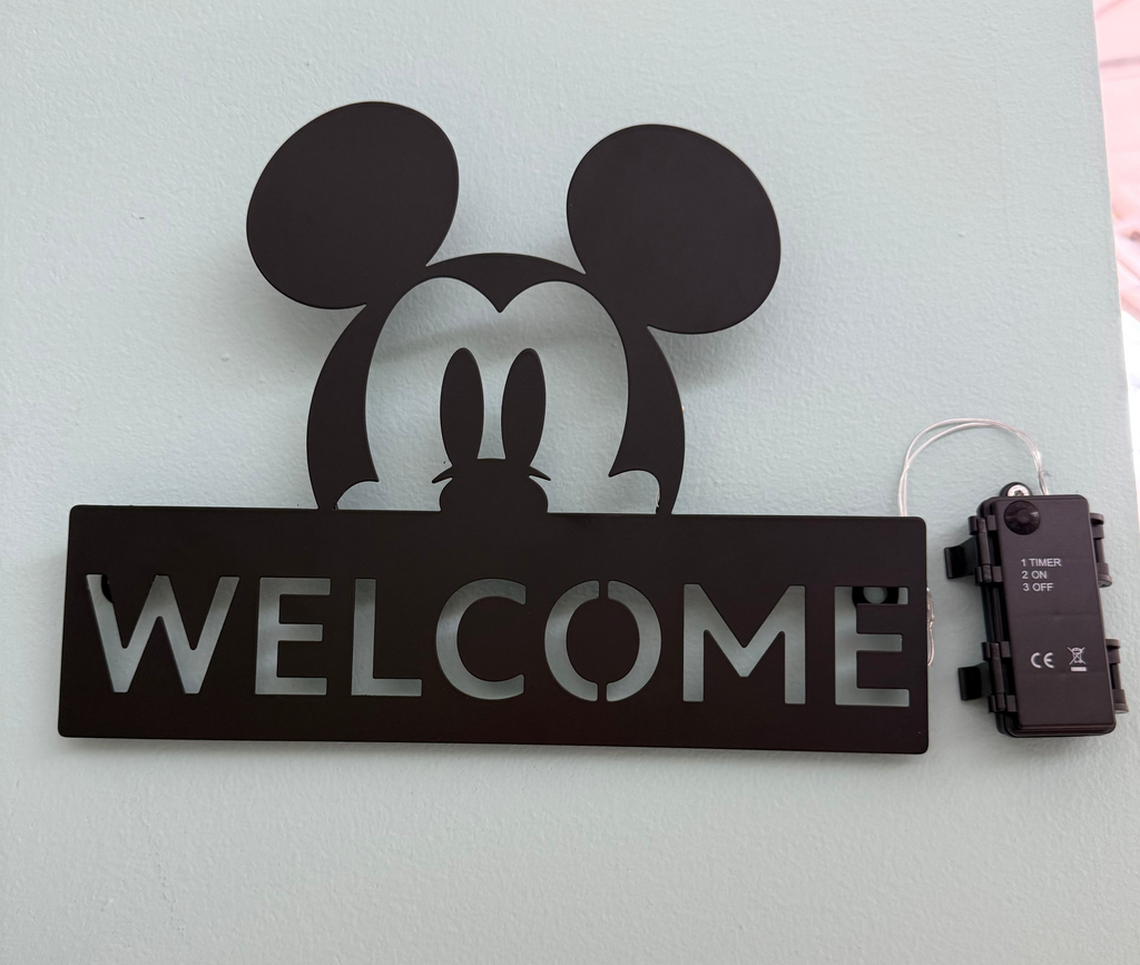 Disney Home Mickey Mouse LED Türschild „Welcome“ – Wanddekoration mit Beleuchtung