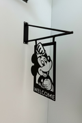Disney Mickey Mouse Welcome Hanging Sign - Metal Wall Decor