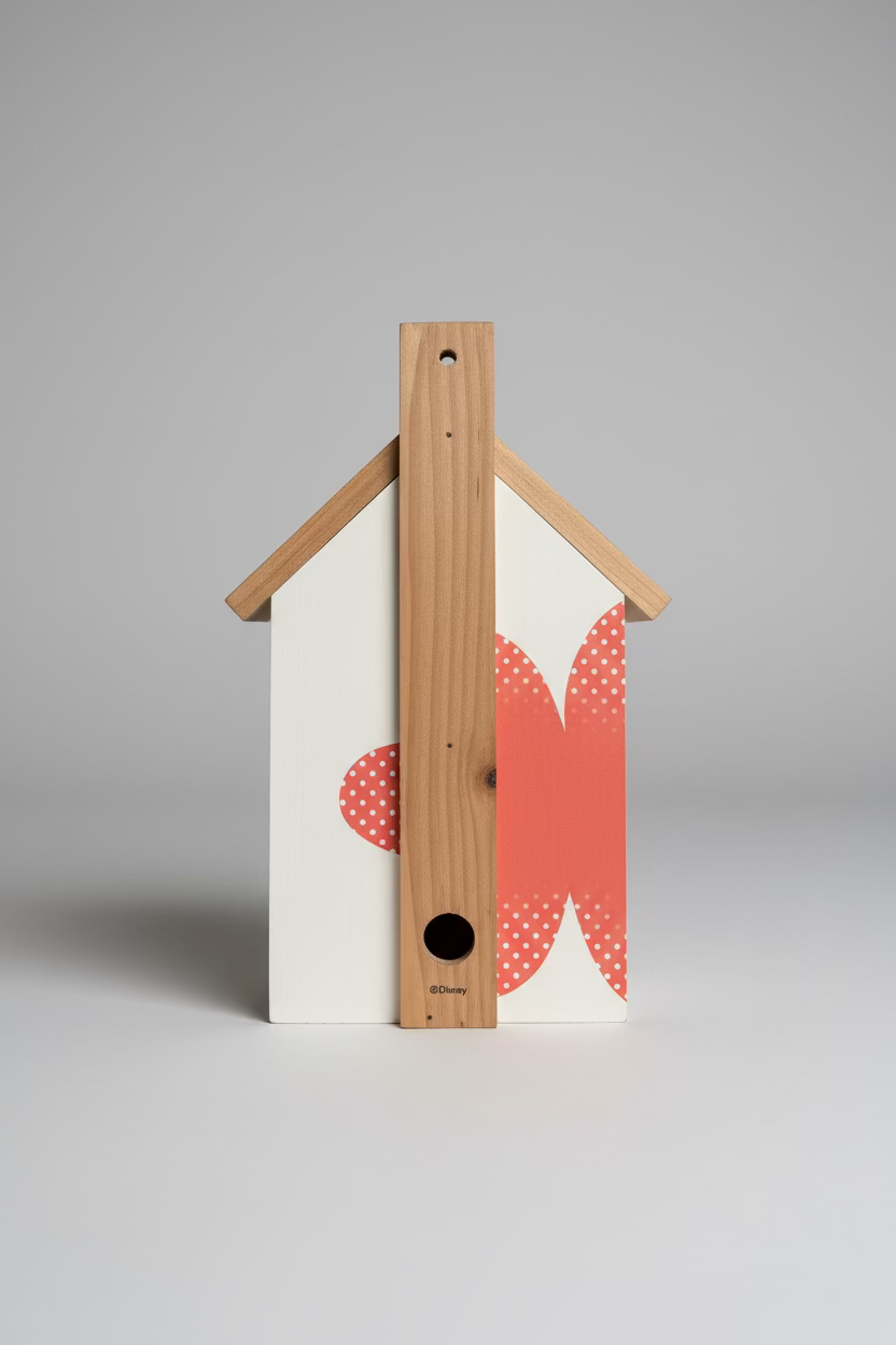 Disney Minnie Mouse Wooden Birdhouse – Decorative Nesting Box for Garden & Balcony