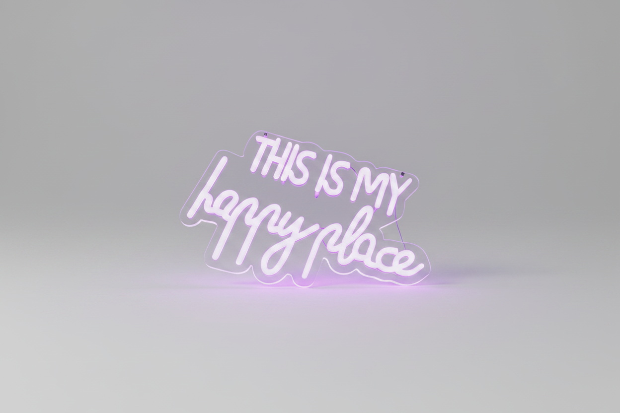LED Neon Sign "This Is My Happy Place"