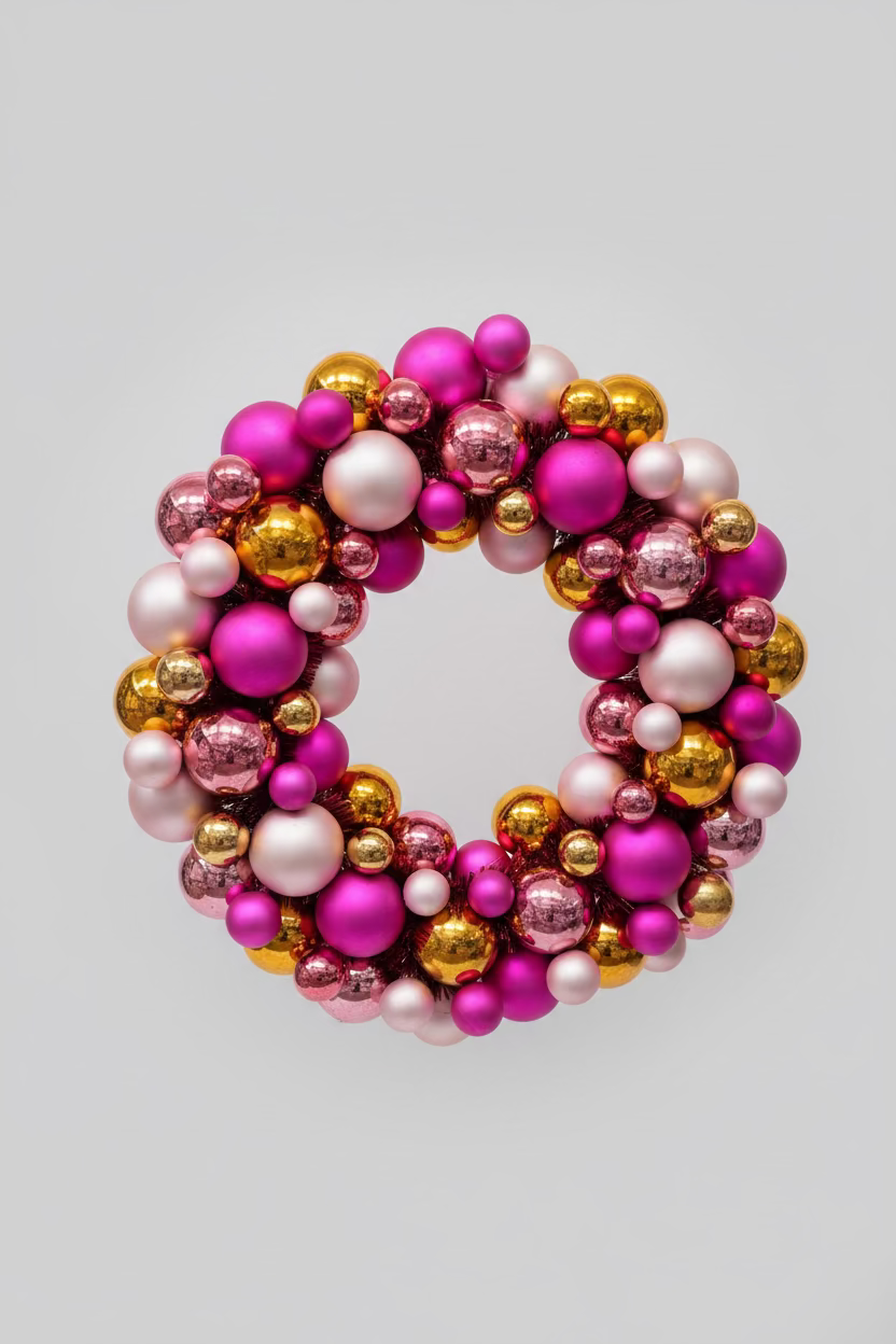 Christmas wreath "Pink Glam" – Pink, Rosé & Gold
