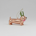 Christmas ornament, Dachshund with glitter antlers – Rose Gold