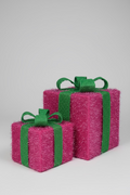 2er-Set LED Deko-Geschenke „Pink Sparkle“ – Pink & Grün