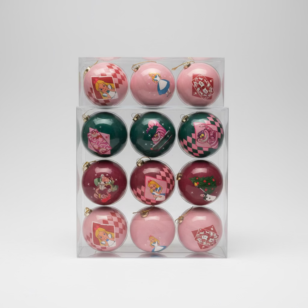 Disney Alice in Wonderland Christmas Bauble Set - 9-Piece