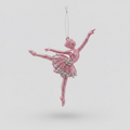 Glitzer Ballerina Weihnachtsanhänger Rosa