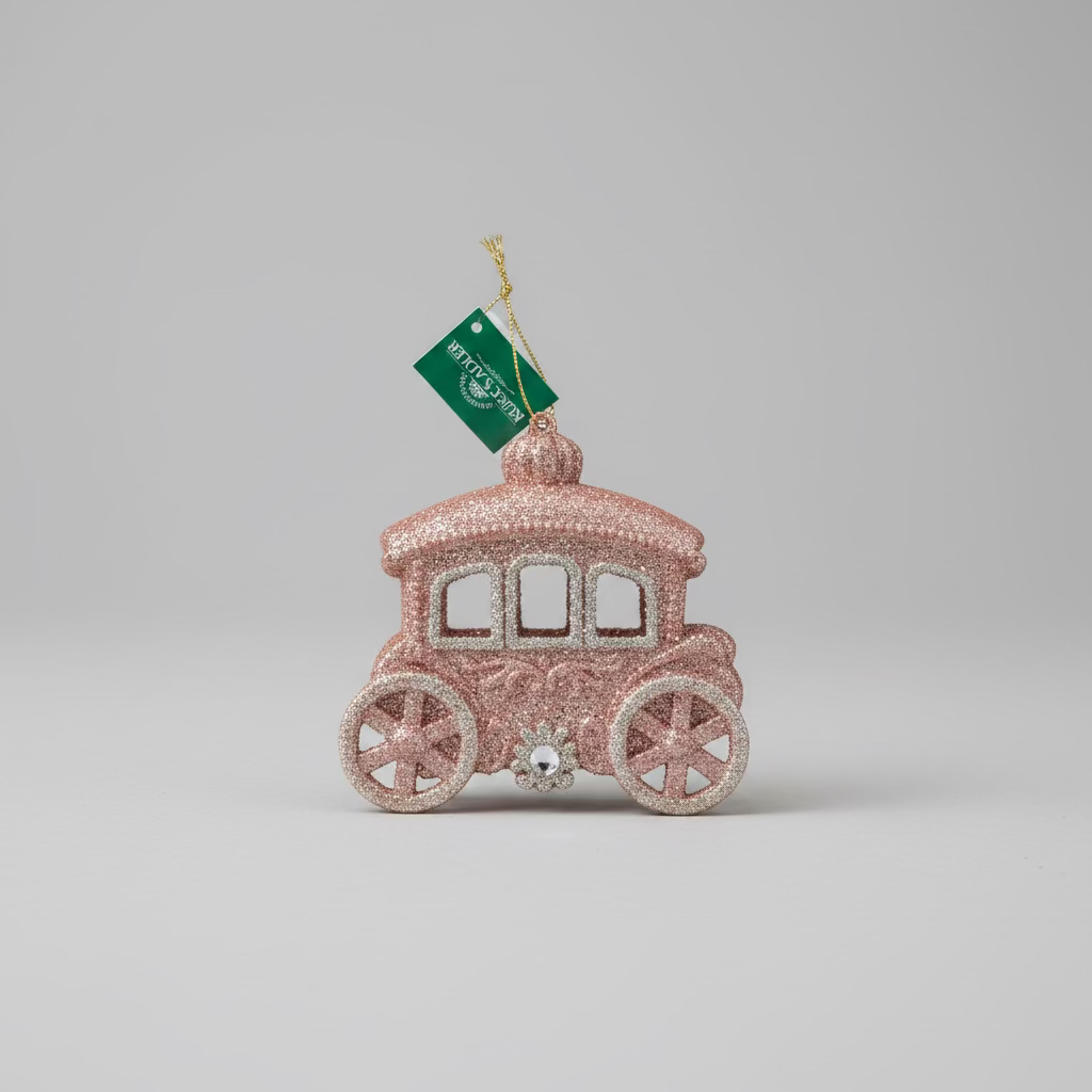 Glitzer Prinzessinnen-Kutsche Weihnachtsanhänger Rosa