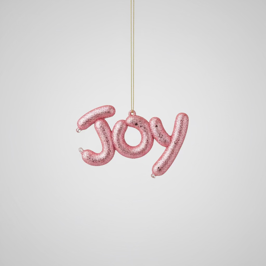 JOY Glitzer-Weihnachtsanhänger Rosa