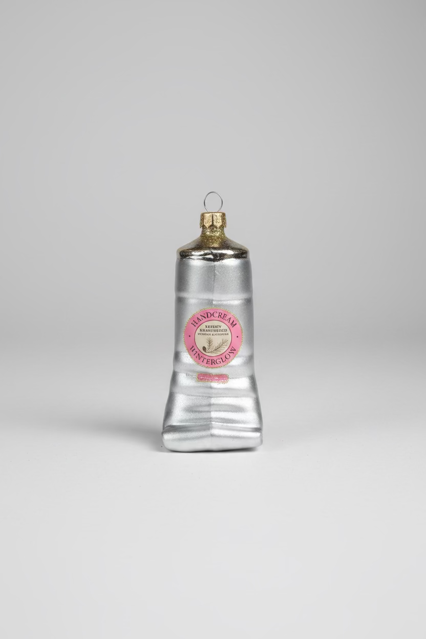 Handcreme Glas-Weihnachtsanhänger Silber