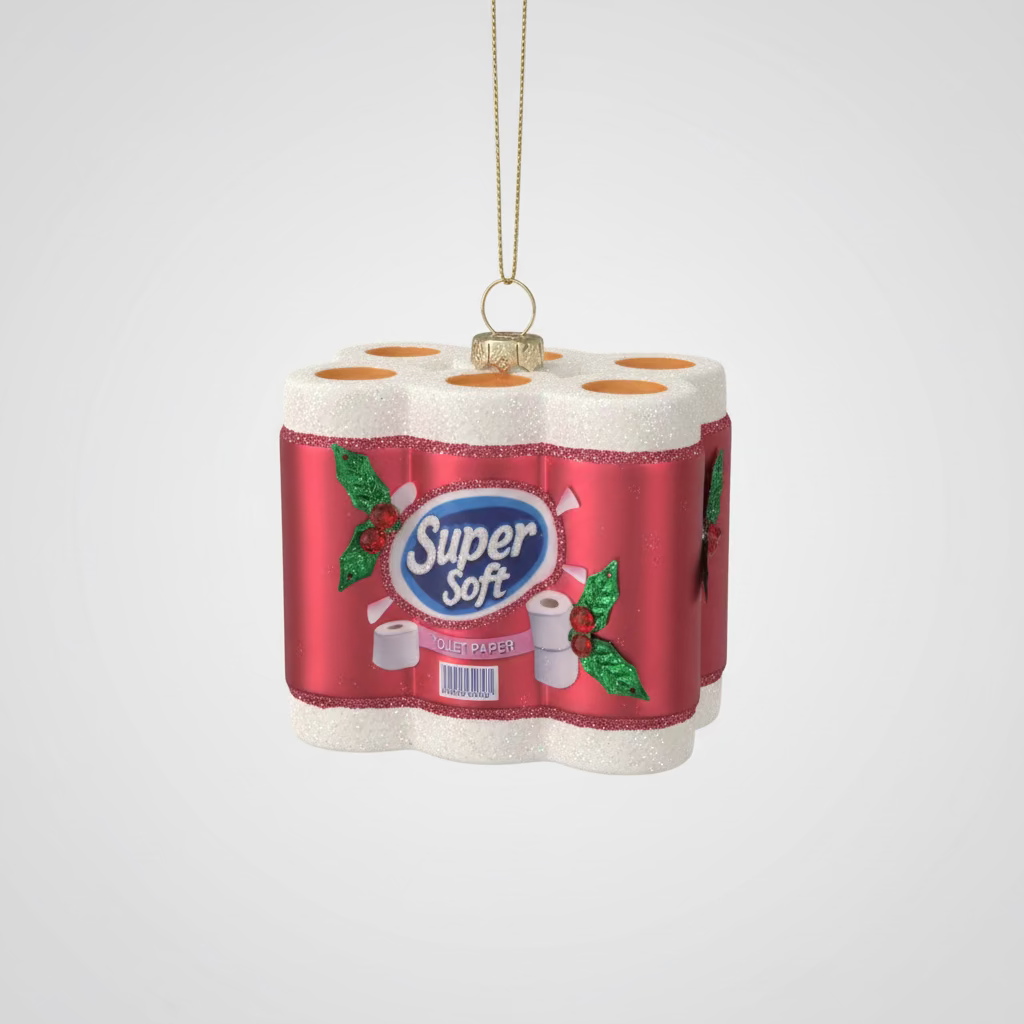 Glas-Weihnachtsanhänger Super Soft Toilettenpapier