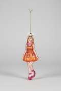 Glas-Weihnachtsanhänger Dancing Lady Orange & Pink