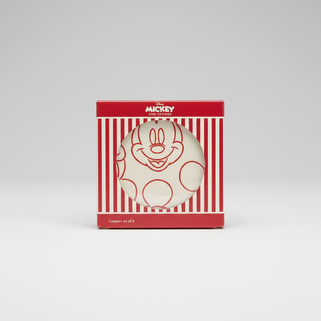Disney Mickey Mouse Coaster Set - 4 Ceramic Coasters