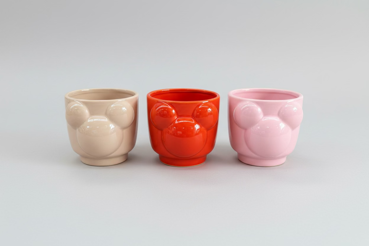 Disney Mickey Mouse Pink Flower Pot – Ceramic Planter