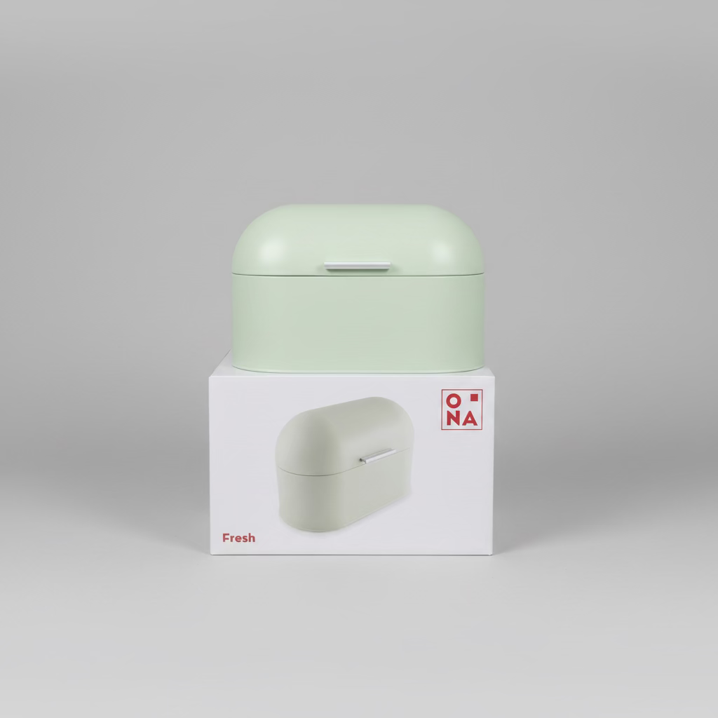 ONA Fresh Bread Bin with Lid – Sage Green | Metal | 33.5 × 18 × 21.5 cm