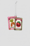 Glas-Weihnachtsanhänger Saatgut-Päckchen Carrot & Tomato