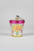 Glas-Weihnachtsanhänger Ice Cream Becher Pink