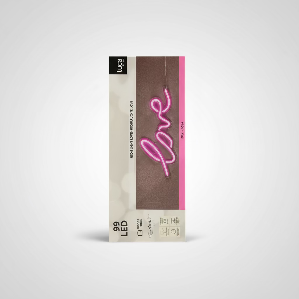 LED Neon Sign "Love" – Pink | Wall Decoration with LED Lighting