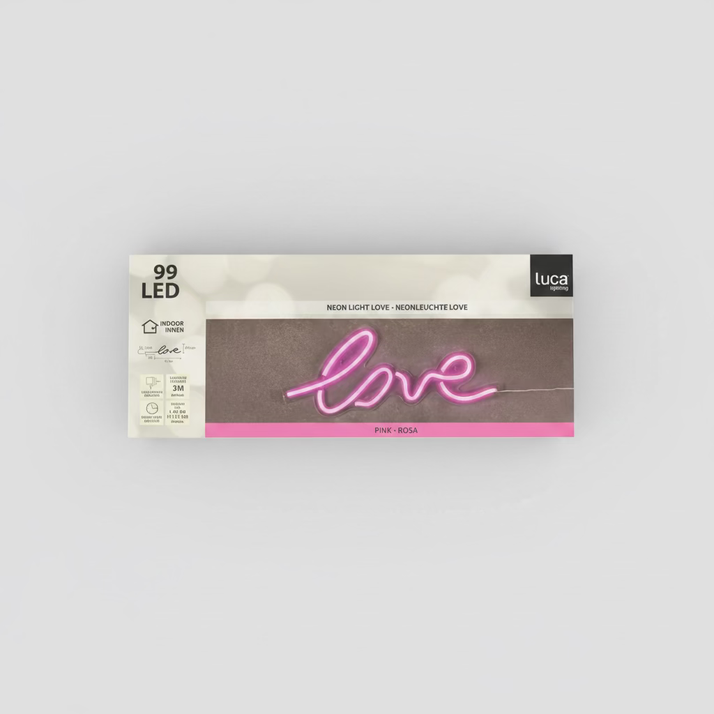 LED Neon Sign "Love" – Pink | Wall Decoration with LED Lighting