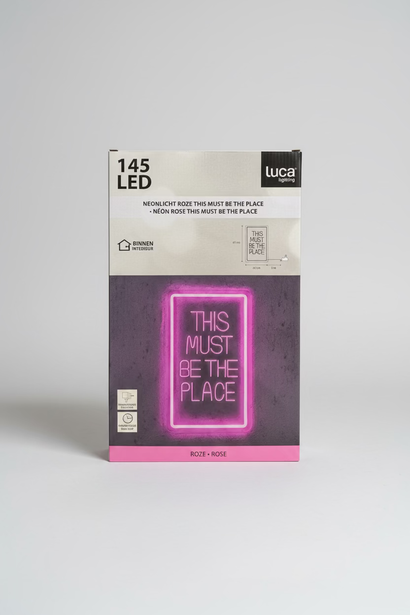 LED Neon Sign "This Must Be The Place" - Pink Wall Lamp