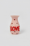 LOVE Vase S – Ceramic Vase in Pink with 3D Lettering & Heart Design