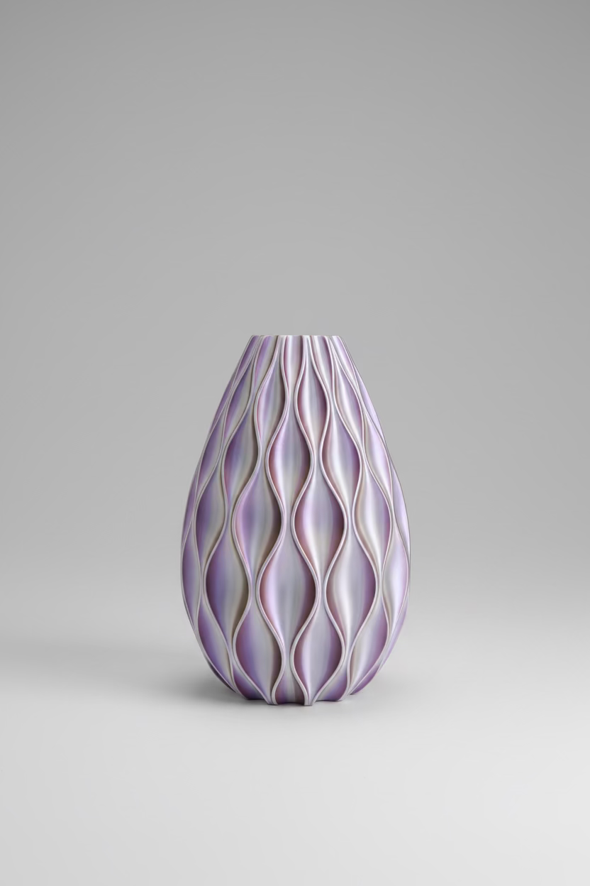 Designer Vase "Sine" - Metal Blossom | 30 cm | Color-changing effect
