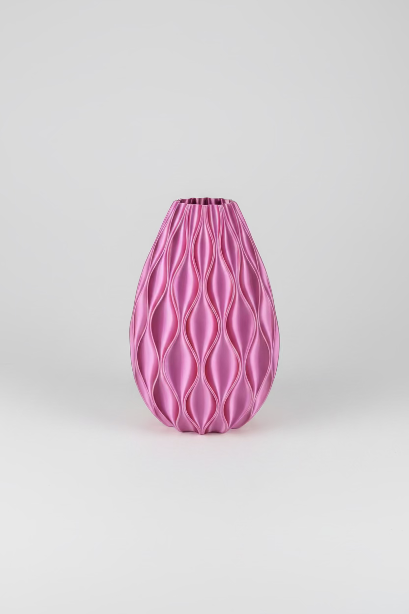 Designer Vase "Sine" - Metal Blossom | 30 cm | Color-changing effect