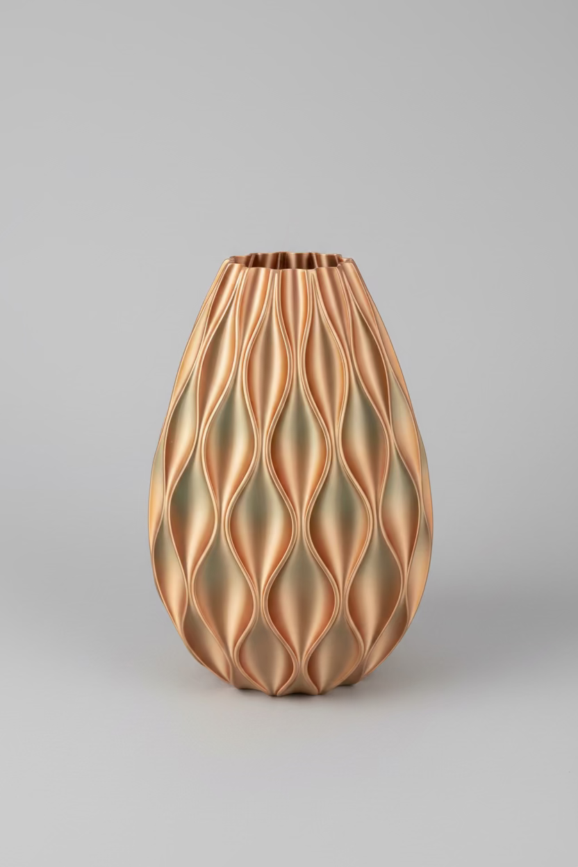 Designer Vase "Sine" - Metal Blossom | 30 cm | Color-changing effect