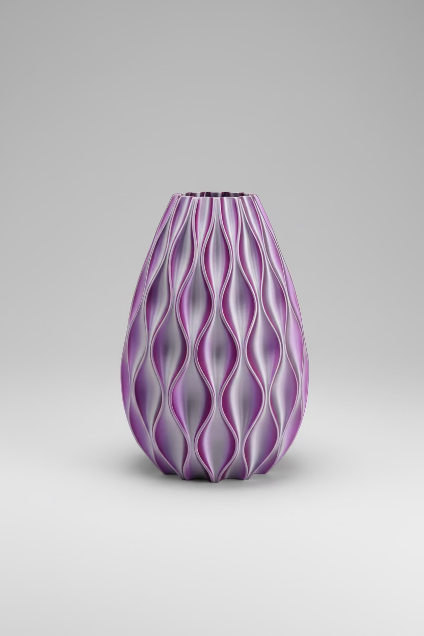 Designer Vase "Sine" - Metal Blossom | 30 cm | Color-changing effect