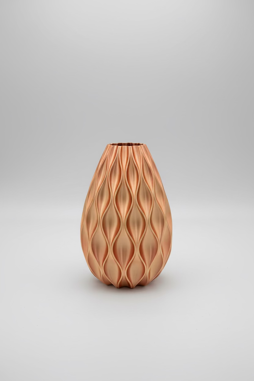 Designer Vase "Sine" - Metal Blossom | 30 cm | Color-changing effect