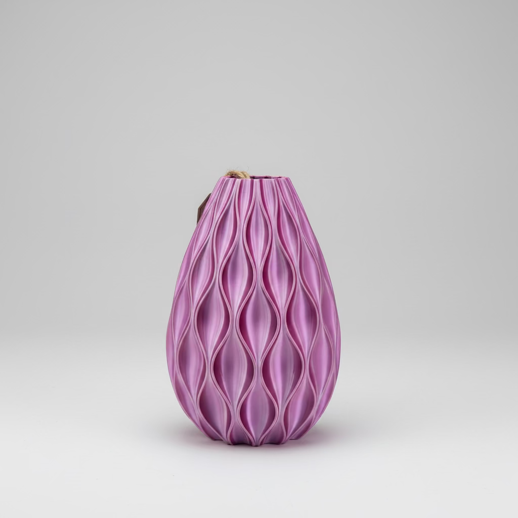 Designer Vase "Sine" - Metal Blossom | 20 cm | Color-changing effect