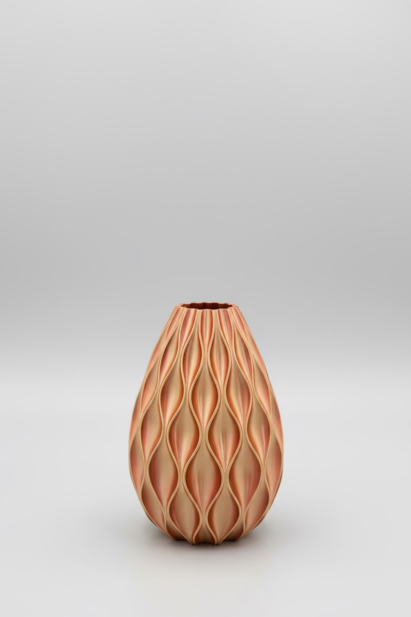 Designer Vase "Sine" - Metal Blossom | 20 cm | Color-changing effect