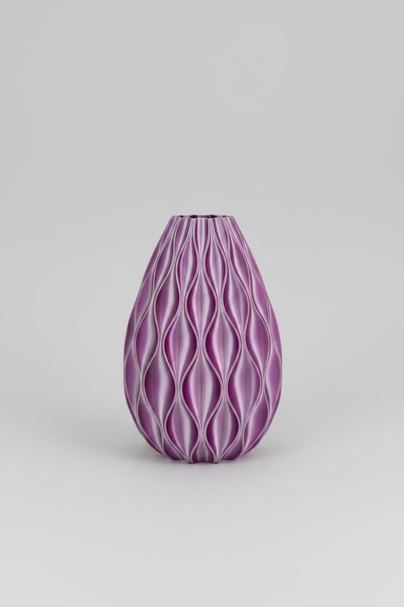 Designer Vase "Sine" - Metal Blossom | 20 cm | Color-changing effect