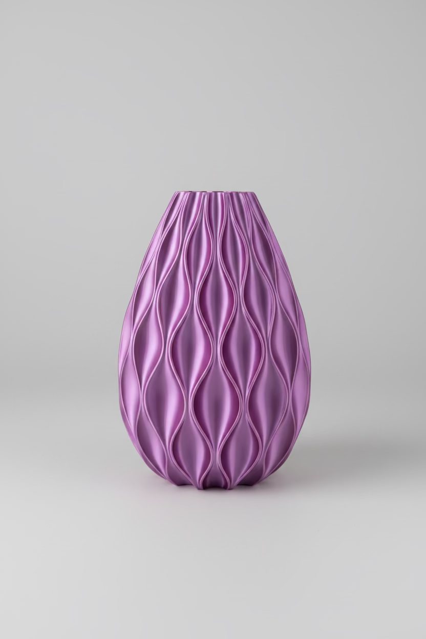 Designer Vase "Sine" - Metal Blossom | 25 cm | Color-changing effect