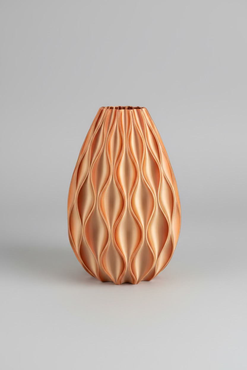 Designer Vase "Sine" - Metal Blossom | 25 cm | Color-changing effect