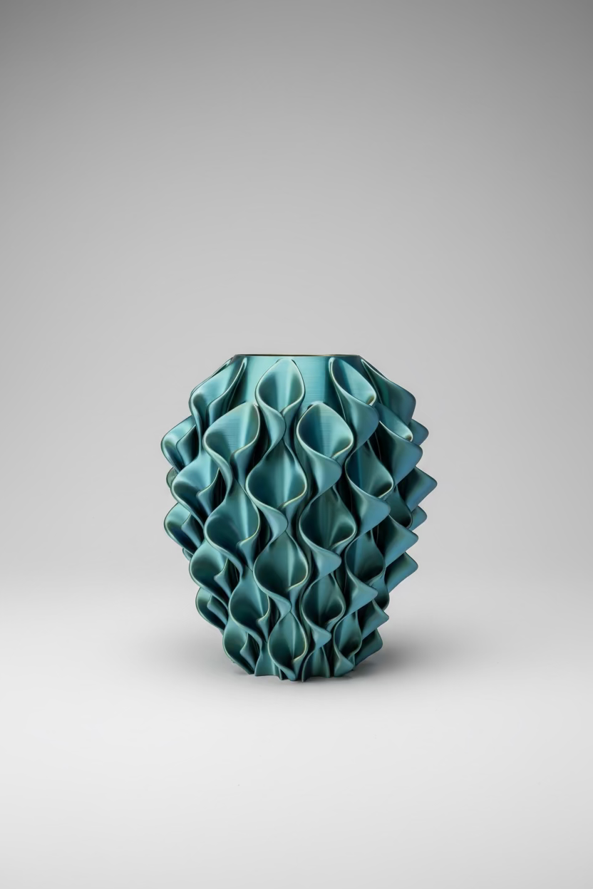 Designer Vase "Lily Silk Aurora" – 30 cm | Iridescent Color Change Effect