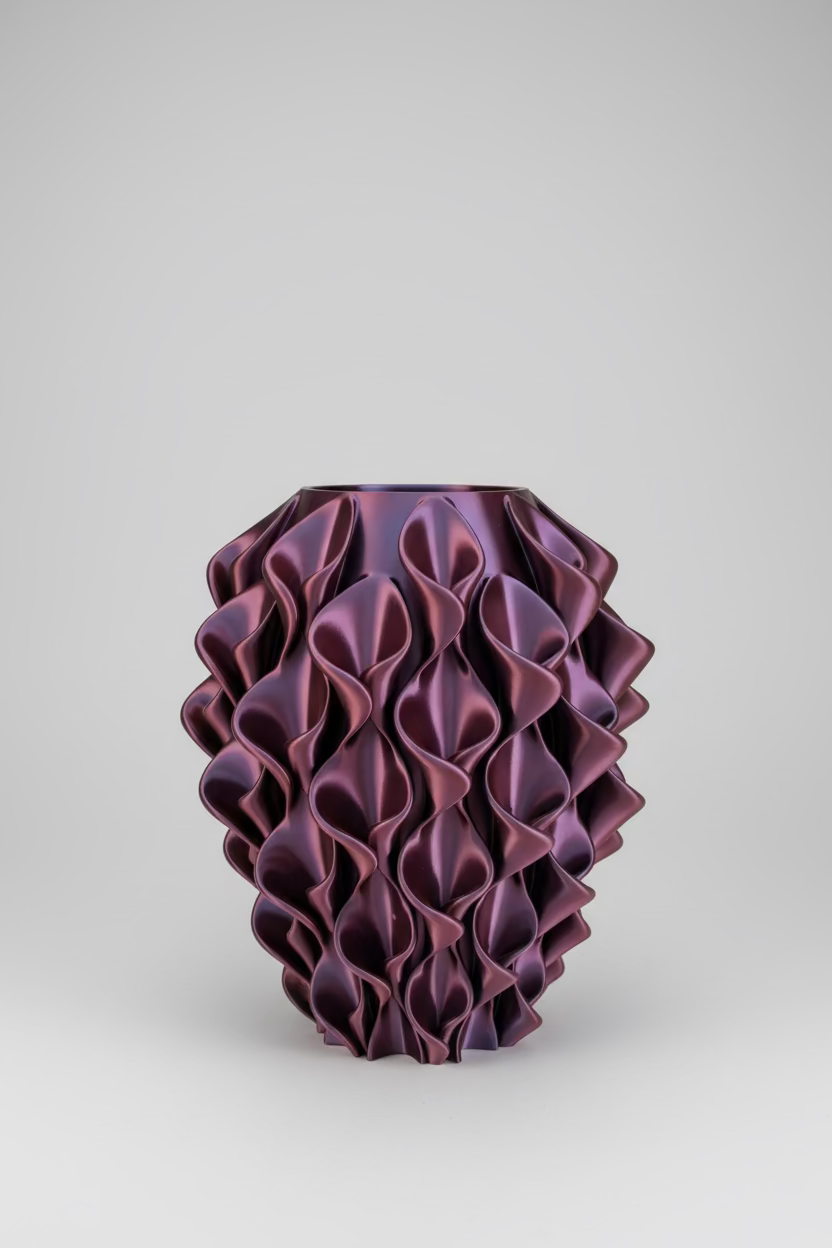 Designer Vase "Lily Silk Aurora" – 30 cm | Iridescent Color Change Effect