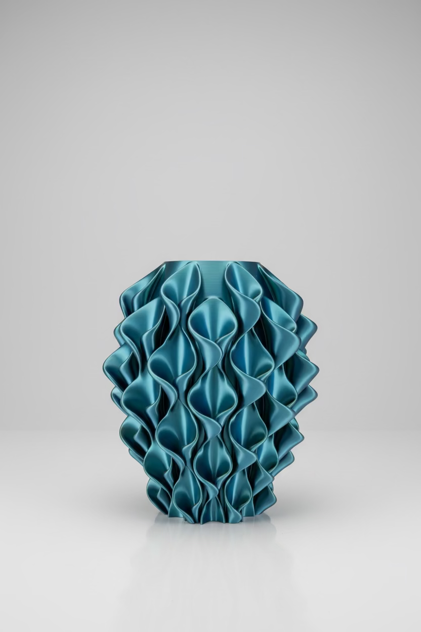 Designer Vase "Lily Silk Aurora" – 30 cm | Iridescent Color Change Effect