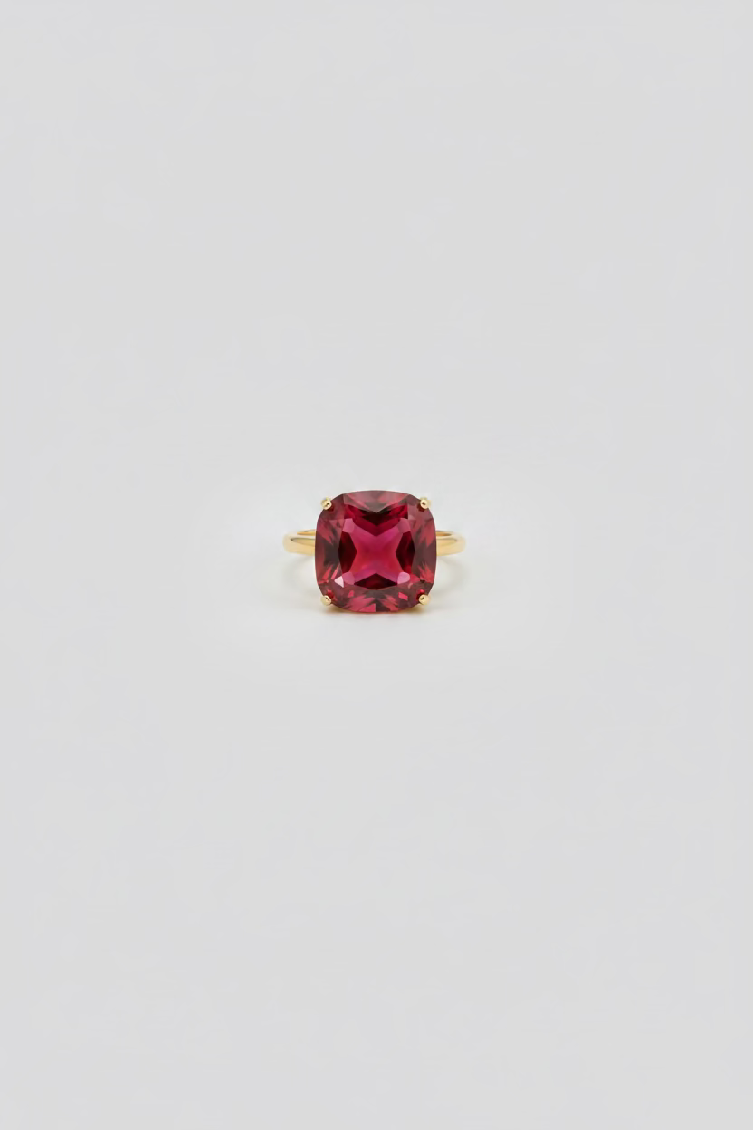 BIBA Statement Ring "Ruby Glow" – Gold & Ruby Red