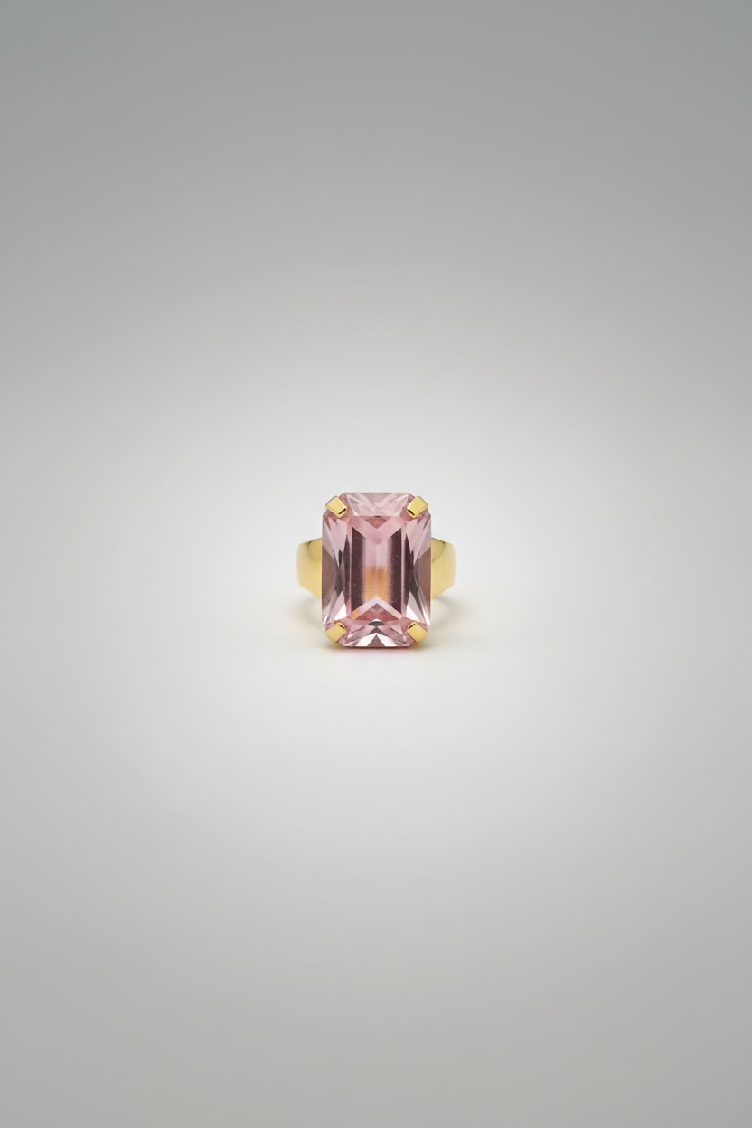 BIBA Statement Ring Soft Rosé - Gold & Pink