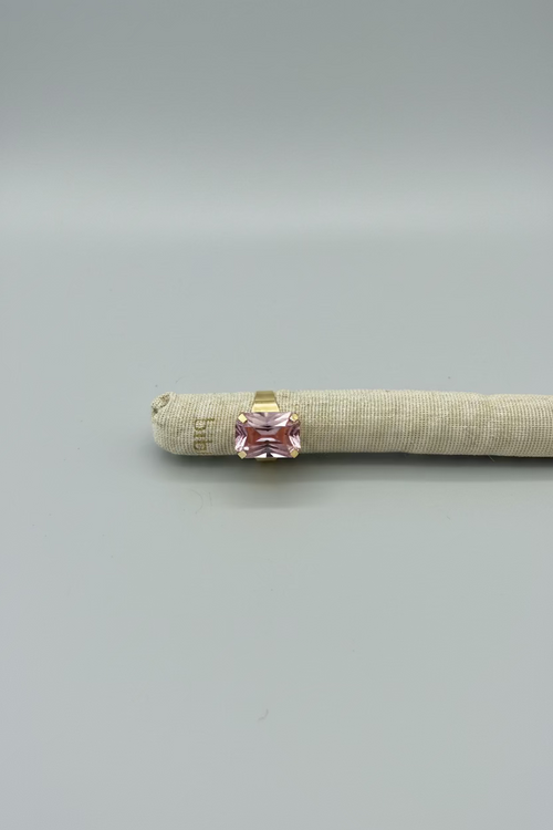 BIBA Statement-Ring Soft Rosé – Gold & Rosa