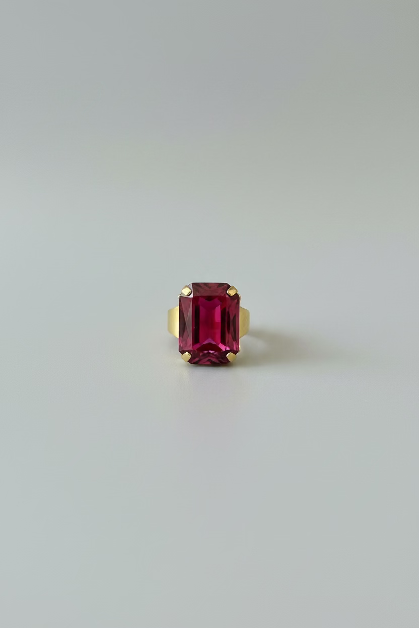 BIBA Statement Ring Fuchsia Glow – Gold & Pink