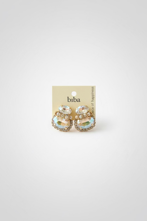 BIBA Statement-Ohrringe Champagne Glow – Gold & Crystal