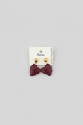 BIBA Heart Earrings Berry Heart - Bordeaux & Gold