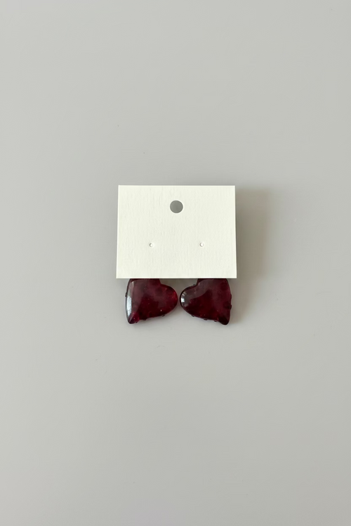 BIBA Herz-Ohrringe Berry Heart – Bordeaux & Gold