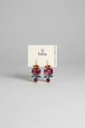 BIBA Statement-Ohrringe Jewel Mix – Bordeaux, Blau & Gold
