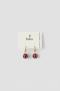 BIBA Mini Hoop Earrings Berry Orb – Gold & Pink