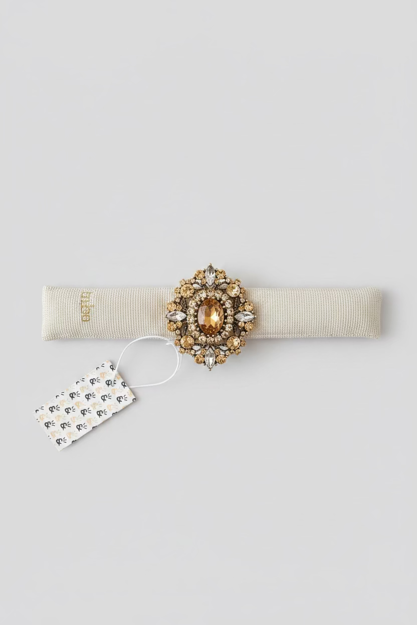 LIET & JOLIET Statement Brooch Golden Baroque – Gold & Champagne