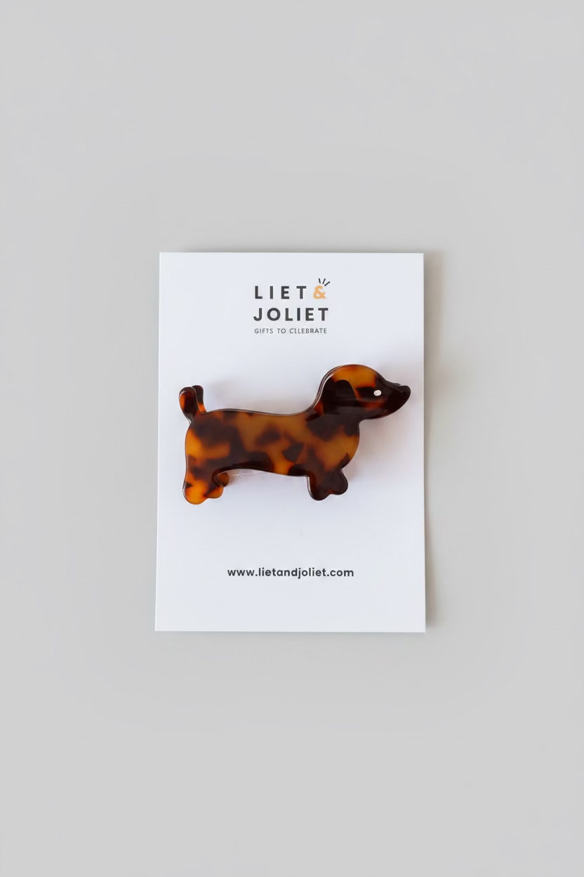 LIET & JOLIET Hair Clip Dachshund Tortoise – Brown
