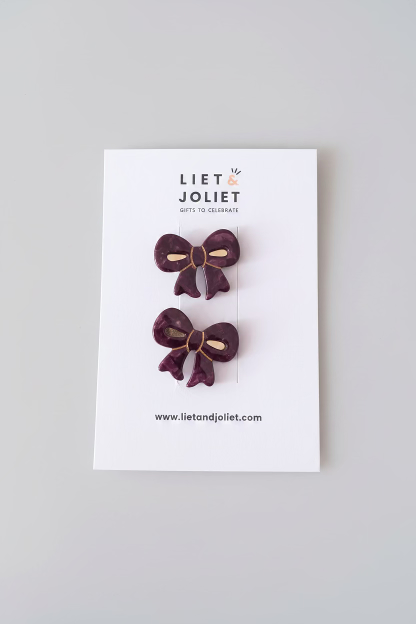 LIET & JOLIET Hair Clips Set Bow – Brown